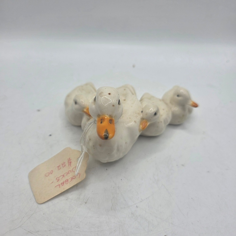 Goebel W Germany Porcelain Duck Family Figurine Mother & 3 Ducklings